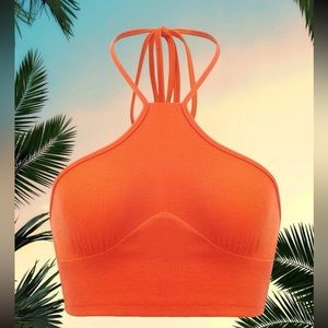 Ribbed Halter Crop Top